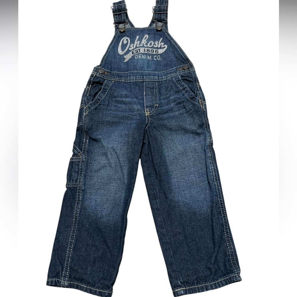 OshKosh B'gosh Classic Dark Blue Denim Overalls Sz:2T